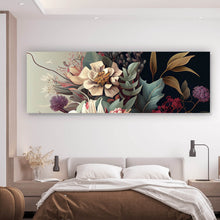 Lade das Bild in den Galerie-Viewer, Spannrahmenbild Blumenkomposition in sanften Farbtönen Panorama