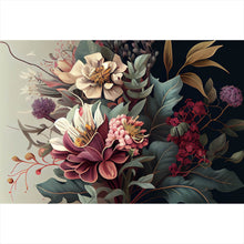 Lade das Bild in den Galerie-Viewer, Leinwandbild Blumenkomposition in sanften Farbtönen Querformat