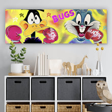 Lade das Bild in den Galerie-Viewer, Acrylglasbild Boxende Comic Figuren Pop Art Panorama