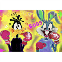 Lade das Bild in den Galerie-Viewer, Aluminiumbild Boxende Comic Figuren Pop Art Querformat