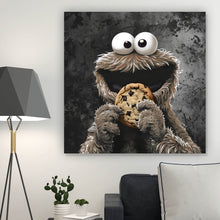 Lade das Bild in den Galerie-Viewer, Leinwandbild Braunes Keksmonster Quadrat