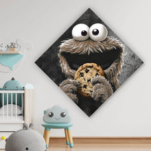 Lade das Bild in den Galerie-Viewer, Spannrahmenbild Braunes Keksmonster Raute