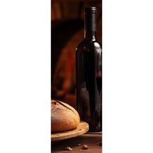 Lade das Bild in den Galerie-Viewer, Leinwandbild Brot Wein bei Kerzenlicht Ambiente Panorama Hoch