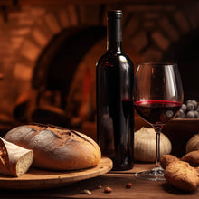 Lade das Bild in den Galerie-Viewer, Poster Brot Wein bei Kerzenlicht Ambiente Quadrat