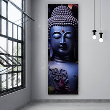 Lade das Bild in den Galerie-Viewer, Poster Buddha umgeben von Blumenpracht Panorama Hoch