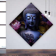 Lade das Bild in den Galerie-Viewer, Poster Buddha umgeben von Blumenpracht Raute