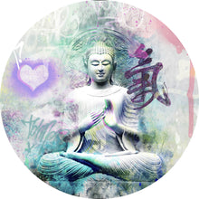 Lade das Bild in den Galerie-Viewer, Aluminiumbild Buddhafigur im Pop Art Stil Kreis