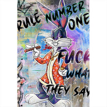 Lade das Bild in den Galerie-Viewer, Acrylglasbild Bunny Rule Number One Hochformat