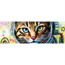 Lade das Bild in den Galerie-Viewer, Acrylglasbild Bunte Astronautenkatze mit Pop Art Hintergrund Panorama