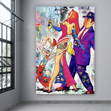 Lade das Bild in den Galerie-Viewer, Poster Bunte Collage mit Comicfiguren Roger Hochformat