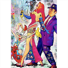 Lade das Bild in den Galerie-Viewer, Poster Bunte Collage mit Comicfiguren Roger Hochformat