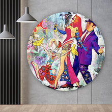 Lade das Bild in den Galerie-Viewer, Aluminiumbild Bunte Collage mit Comicfiguren Roger Kreis