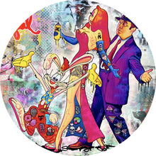 Lade das Bild in den Galerie-Viewer, Aluminiumbild gebürstet Bunte Collage mit Comicfiguren Roger Kreis