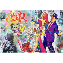 Lade das Bild in den Galerie-Viewer, Poster Bunte Collage mit Comicfiguren Roger Querformat