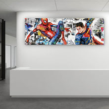 Lade das Bild in den Galerie-Viewer, Poster Bunte Collage mit Superhelden Pop Art Panorama