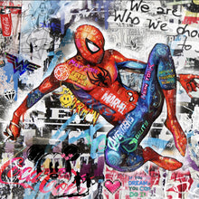 Lade das Bild in den Galerie-Viewer, Poster Bunte Collage mit Superhelden Pop Art Quadrat