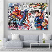 Lade das Bild in den Galerie-Viewer, Poster Bunte Collage mit Superhelden Pop Art Querformat