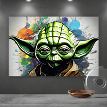 Lade das Bild in den Galerie-Viewer, Leinwandbild Bunte Cyber Figur Digital Art Querformat