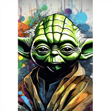 Lade das Bild in den Galerie-Viewer, Leinwandbild Bunte Cyber Figur Digital Art Hochformat