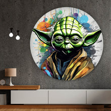 Lade das Bild in den Galerie-Viewer, Aluminiumbild gebürstet Bunte Cyber Figur Digital Art Kreis