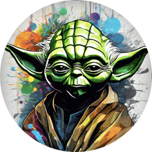 Lade das Bild in den Galerie-Viewer, Aluminiumbild gebürstet Bunte Cyber Figur Digital Art Kreis