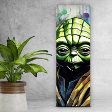 Lade das Bild in den Galerie-Viewer, Leinwandbild Bunte Cyber Figur Digital Art Panorama Hoch