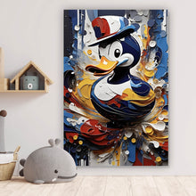 Lade das Bild in den Galerie-Viewer, Poster Bunte Ente mit Hut Abstrakt Hochformat