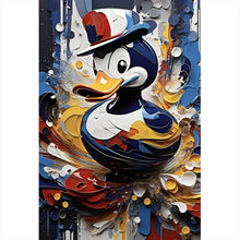 Lade das Bild in den Galerie-Viewer, Poster Bunte Ente mit Hut Abstrakt Hochformat