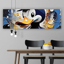 Lade das Bild in den Galerie-Viewer, Spannrahmenbild Bunte Ente mit Hut Abstrakt Panorama