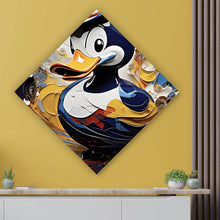 Lade das Bild in den Galerie-Viewer, Poster Bunte Ente mit Hut Abstrakt Raute