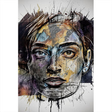 Lade das Bild in den Galerie-Viewer, Acrylglasbild Bunte Gesichtskunst Modern Art Hochformat
