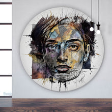 Lade das Bild in den Galerie-Viewer, Aluminiumbild Bunte Gesichtskunst Modern Art Kreis