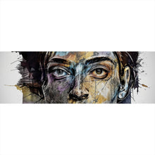 Lade das Bild in den Galerie-Viewer, Spannrahmenbild Bunte Gesichtskunst Modern Art Panorama