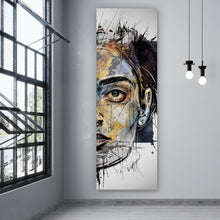 Lade das Bild in den Galerie-Viewer, Aluminiumbild gebürstet Bunte Gesichtskunst Modern Art Panorama Hoch