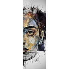 Lade das Bild in den Galerie-Viewer, Leinwandbild Bunte Gesichtskunst Modern Art Panorama Hoch