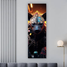 Lade das Bild in den Galerie-Viewer, Leinwandbild Bunte Hyäne im Street Art Stil Panorama Hoch