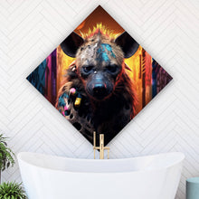 Lade das Bild in den Galerie-Viewer, Poster Bunte Hyäne im Street Art Stil Raute