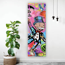 Lade das Bild in den Galerie-Viewer, Leinwandbild Bunte Monopoly Collage Pop Art Panorama Hoch