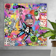 Lade das Bild in den Galerie-Viewer, Leinwandbild Bunte Monopoly Collage Pop Art Quadrat