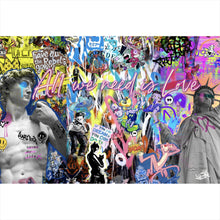 Lade das Bild in den Galerie-Viewer, Leinwandbild Bunte Comicfiguren Pop Art Querformat