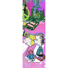 Lade das Bild in den Galerie-Viewer, Acrylglasbild Bunte Zeichentrickfiguren vor Graffitiwand Panorama Hoch