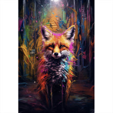 Lade das Bild in den Galerie-Viewer, Poster Bunter Fuchs im Fantasieland Hochformat