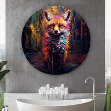 Lade das Bild in den Galerie-Viewer, Aluminiumbild gebürstet Bunter Fuchs im Fantasieland Kreis