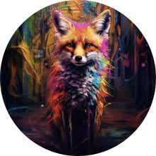 Lade das Bild in den Galerie-Viewer, Aluminiumbild gebürstet Bunter Fuchs im Fantasieland Kreis