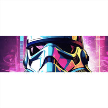 Lade das Bild in den Galerie-Viewer, Poster Bunter Helm Weltall Krieger Digital Art Panorama