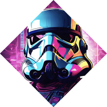 Lade das Bild in den Galerie-Viewer, Poster Bunter Helm Weltall Krieger Digital Art Raute