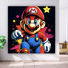 Lade das Bild in den Galerie-Viewer, Poster Bunter Superheld in Aktion Quadrat