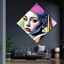 Lade das Bild in den Galerie-Viewer, Poster Buntes Frauen Porträt mit grafischen Elementen Urban Raute