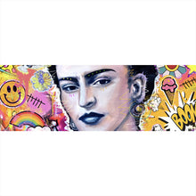 Lade das Bild in den Galerie-Viewer, Leinwandbild Buntes Frida Portait Pop Art Panorama