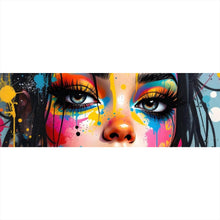 Lade das Bild in den Galerie-Viewer, Poster Buntes Gesicht einer Frau Modern Art Panorama